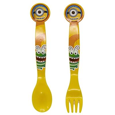 Stor 2 pz Pp Cutlery Set With Cardboard Minions Fun Land Posate, unisex Stor 2 pz Pp Cutlery Set With Cardboard Minions Fun Land Posate, unisex