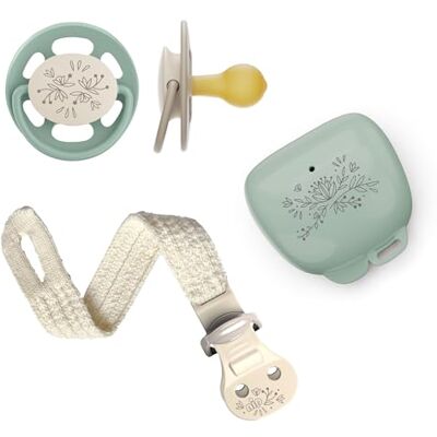 nip Set ciuccio Cherry Green Limited Edition 0-6 mesi Sostenibile: 2 ciucci, 1 nastro ciuccio e 1 scatola per ciuccio in materie prime naturali regalo per nascita verde salvia nip Set ciuccio Cherry Green Limited Edition 0-6 mesi Sostenibile: 2 ciucci, 1 nastro ciuccio e 1 scatola per ciuccio in materie prime naturali regalo per nascita verde salvia