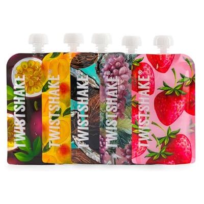 Twistshake Sacchetti Pappa 220ml Set 5 Pezzi Riutilizzabili con Doppia Chiusura Borsa Alimenti Senza BPA Antigoccia Adatti al Freezer Design Frutta Ideali Svezzamento Twistshake Sacchetti Pappa 220ml Set 5 Pezzi Riutilizzabili con Doppia Chiusura Borsa Alimenti Senza BPA Antigoccia Adatti al Freezer Design Frutta Ideali Svezzamento