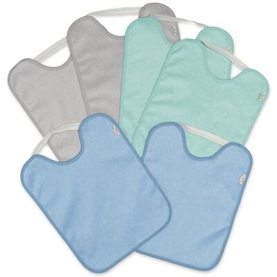 Ti TIN Pack 5+1 Bavaglini Assorbenti con Elastico per Asilo Spugna di Cotone Extra Morbida Certificata OEKO-TEX Oltre 12 Mesi Ti TIN Pack 5+1 Bavaglini Assorbenti con Elastico per Asilo Spugna di Cotone Extra Morbida Certificata OEKO-TEX Oltre 12 Mesi