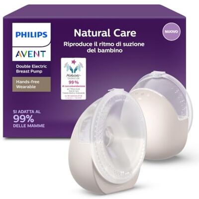 Philips Avent Natural Care Tiralatte elettrico doppio indossabile a mani libere – Riproduce il ritmo di suzione del bambino, coppa SkinSense, potenza di livello ospedaliero, Philips Avent Natural Care Tiralatte elettrico doppio indossabile a mani libere – Riproduce il ritmo di suzione del bambino, coppa SkinSense, potenza di livello ospedaliero,