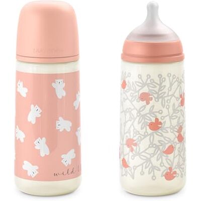 Suavinex , Confezione da 2 Biberon da 360 ml, Tettarella Fisiologica SX Pro in Silicone con Valvola Anticolica, Flusso Denso (L), Adatto per Pappe Liquide. Neonati +6 Mesi. Birdies e Wild&Free, Rosa Suavinex , Confezione da 2 Biberon da 360 ml, Tettarella Fisiologica SX Pro in Silicone con Valvola Anticolica, Flusso Denso (L), Adatto per Pappe Liquide. Neonati +6 Mesi. Birdies e Wild&Free, Rosa