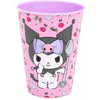 CARTOON Bicchiere per bambini in plastica riutilizzabile 260 ml BPA Free (Kuromi) CARTOON Bicchiere per bambini in plastica riutilizzabile 260 ml BPA Free (Kuromi)