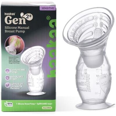 haakaa Tiralatte in Silicone Gen.2 con Inserto SpillGuard, 100 ml Flangia ComfortCARE con inserto SpillGuard per un comfort superiore haakaa Tiralatte in Silicone Gen.2 con Inserto SpillGuard, 100 ml Flangia ComfortCARE con inserto SpillGuard per un comfort superiore