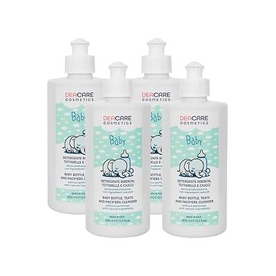 DEACARE Baby KIT 4 DETERGENTE BIBERON TETTARELLE E CIUCCI con Enzimi di Origine Naturale, Senza Profumo, Detersivo Biberon, Rimuove Residui Cibo e Sanitizza, Dermatologicamente Testato 4x400ml DEACARE Baby KIT 4 DETERGENTE BIBERON TETTARELLE E CIUCCI con Enzimi di Origine Naturale, Senza Profumo, Detersivo Biberon, Rimuove Residui Cibo e Sanitizza, Dermatologicamente Testato 4x400ml