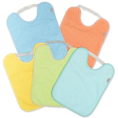 Ti TIN Pack 5 Bavaglini Impermeabili con Elastico per Asilo Spugna di Cotone Ultra Assorbente Certificata OEKO-TEX per 6 a 12 Mesi Ti TIN Pack 5 Bavaglini Impermeabili con Elastico per Asilo Spugna di Cotone Ultra Assorbente Certificata OEKO-TEX per 6 a 12 Mesi