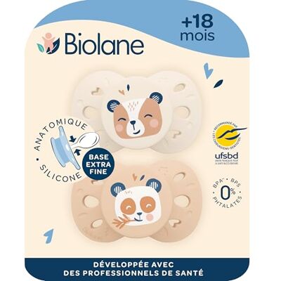 Biolane Tettarelle anatomiche animali Ciuccio extra sottili 18 mesi in + Beige e marrone Tettorella piatta e reversibile- Comfort ottimale- Rispetto per lo sviluppo orale Biolane Tettarelle anatomiche animali Ciuccio extra sottili 18 mesi in + Beige e marrone Tettorella piatta e reversibile- Comfort ottimale- Rispetto per lo sviluppo orale