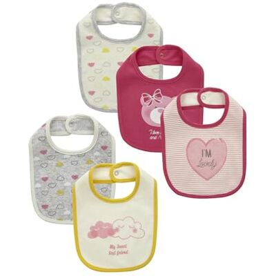 Prénatal Bimba 0-24 5 Bavaglini in 100% Cotone Morbido Assorbente con Pratica Chiusura a Bottoncino FW25 Prénatal Bimba 0-24 5 Bavaglini in 100% Cotone Morbido Assorbente con Pratica Chiusura a Bottoncino FW25