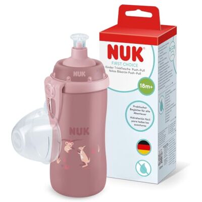 NUK First Choice Push-Pull borraccia bambini, 18+ mesi, Koala rosso, Borraccia 300 ml, beccuccio anti-morso, antigoccia, confezione da 1 pezzi NUK First Choice Push-Pull borraccia bambini, 18+ mesi, Koala rosso, Borraccia 300 ml, beccuccio anti-morso, antigoccia, confezione da 1 pezzi