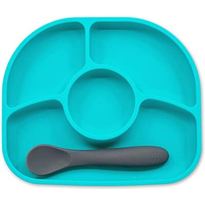 bblüv BBLUV , Piatto E Cucchiaio In Silicone Per Bambino E Neonato Yumi, Azzurro bblüv BBLUV , Piatto E Cucchiaio In Silicone Per Bambino E Neonato Yumi, Azzurro