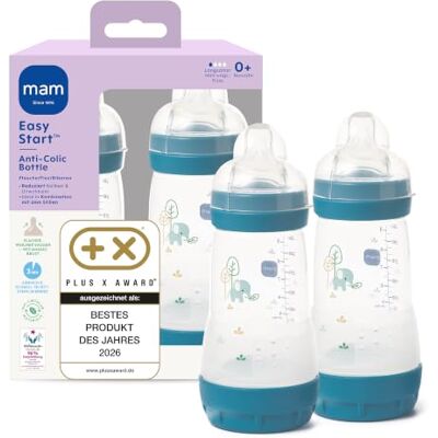 Biberon MAM Easy Start - 260 ml, Anti-Colica, Blu Biberon MAM Easy Start - 260 ml, Anti-Colica, Blu