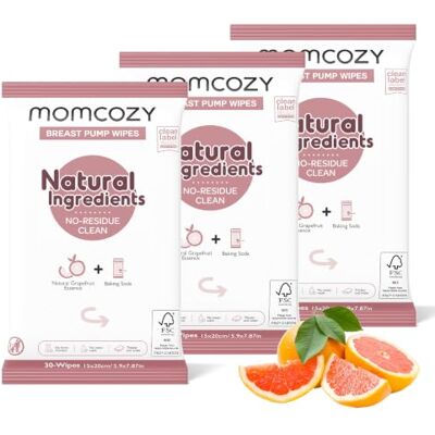momcozy Salviettine Detergenti per Tiralatte e Accessori 90 Pz Salviettine Detergenti Tiralatte 30Pz Senza Risciacquo con Bicarbonato e Pompelmo, Panno Extra Spesso per Biberon e Ciucci momcozy Salviettine Detergenti per Tiralatte e Accessori 90 Pz Salviettine Detergenti Tiralatte 30Pz Senza Risciacquo con Bicarbonato e Pompelmo, Panno Extra Spesso per Biberon e Ciucci