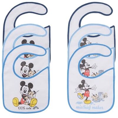 Ellepi Bavaglini Neonato Impermeabili Disney 6 Pezzi Cotone/PVC Ellepi Bavaglini Neonato Impermeabili Disney 6 Pezzi Cotone/PVC