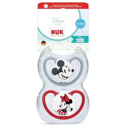 NUK Perfect Match Air Ciuccio ortodontico per bambini, 0-6 mesi, favorisce il flusso d'aria e previene l'eruzione cutanea, accettazione del 95% del bambino, Topolino, 2 pezzi NUK Perfect Match Air Ciuccio ortodontico per bambini, 0-6 mesi, favorisce il flusso d'aria e previene l'eruzione cutanea, accettazione del 95% del bambino, Topolino, 2 pezzi
