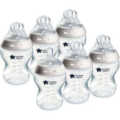 Tommee Tippee Biberon anti-colica Natural Start 260 ml, con tettarella simile al seno materno, valvola anti-colica, autosterilizzante, pacco da 6 pezzi Tommee Tippee Biberon anti-colica Natural Start 260 ml, con tettarella simile al seno materno, valvola anti-colica, autosterilizzante, pacco da 6 pezzi