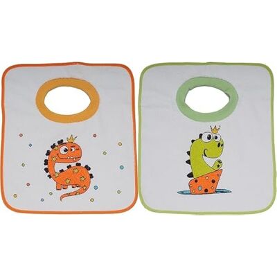 Ti TIN Confezione da 2 bavaglini stampati impermeabili per bambini di oltre 1 anno con collo di gomma elastica Bavaglino con asciugamano di spugna foderato con plastica Ti TIN Confezione da 2 bavaglini stampati impermeabili per bambini di oltre 1 anno con collo di gomma elastica Bavaglino con asciugamano di spugna foderato con plastica