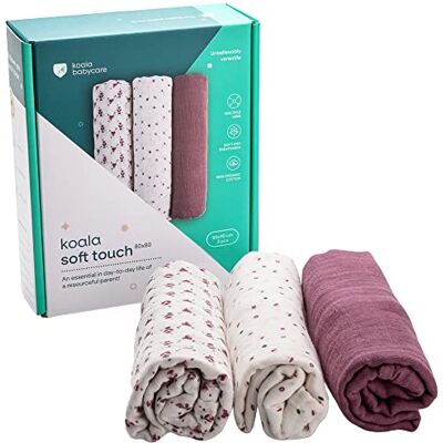 Koala Babycare Mussole Neonato Cotone 100% 3 Pz 80x80cm Ideale come Regalo Neonati Viola Koala Babycare Mussole Neonato Cotone 100% 3 Pz 80x80cm Ideale come Regalo Neonati Viola