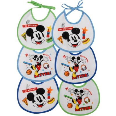 Ellepi Bavaglini Neonato Disney 6 Pezzi con Lacci Minnie e Topolino 100% Cotone con Retro Impermeabile Ellepi Bavaglini Neonato Disney 6 Pezzi con Lacci Minnie e Topolino 100% Cotone con Retro Impermeabile