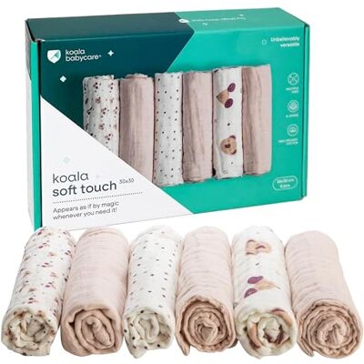 Koala Babycare Mussole Neonato Cotone 100% 6 Pz 30x30cm Ideale come Regalo Neonati Rosa Koala Babycare Mussole Neonato Cotone 100% 6 Pz 30x30cm Ideale come Regalo Neonati Rosa