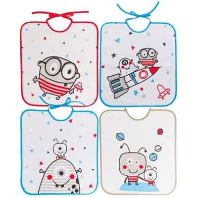 Ti TIN Pack 4 Bavaglini Impermeabili con Federa in Vinile 90% Cotone 10% Poliestere Set Di 4 Bavaglini con Chiusura a Nastro Per Bambini Di Età Superiore a 1 Anno, 32x36 cm Ti TIN Pack 4 Bavaglini Impermeabili con Federa in Vinile 90% Cotone 10% Poliestere Set Di 4 Bavaglini con Chiusura a Nastro Per Bambini Di Età Superiore a 1 Anno, 32x36 cm