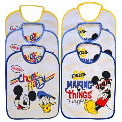 Ellepi bavaglini disney asilo pappa elastico cotone impermeabili Ellepi bavaglini disney asilo pappa elastico cotone impermeabili