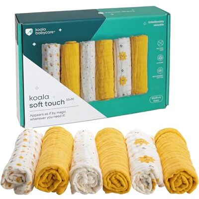 Koala Babycare - Mussole Neonato - Giallo - Coperta neonato Koala Babycare - Mussole Neonato - Giallo - Coperta neonato