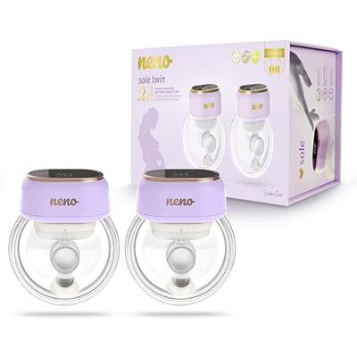 NENO SOLE TWIN Doppio Tiralatte Elettrico Mani Libere Elettrico Indossabile, Tiralatte Portatile con 3 Modalità e 8 Livelli di Aspirazione, di Flange da 24 mm, 2 Pezzi NENO SOLE TWIN Doppio Tiralatte Elettrico Mani Libere Elettrico Indossabile, Tiralatte Portatile con 3 Modalità e 8 Livelli di Aspirazione, di Flange da 24 mm, 2 Pezzi