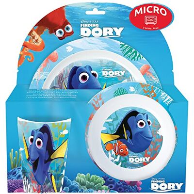 Disney Joy Toy Alla Ricerca di Dory Set 3 Pezzi in Plastica per Microonde: Piatto Piano, Fondo e Bicchiere Disney Joy Toy Alla Ricerca di Dory Set 3 Pezzi in Plastica per Microonde: Piatto Piano, Fondo e Bicchiere