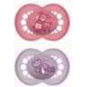 MAM Ciuccio originale Pure realizzato con materiali BIOrinnovabili con tettarella in silicone SkinSoftTM per bambini dai 16 mesi in su, rosa, confezione da 2