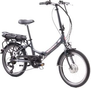 F.lli Schiano E-Star 20", Bicicletta Elettrica Pieghevole per Adulti con Motore 250W e 7 velocità, Batteria al Litio 36V 10,4Ah estraibile, Colore Antracite