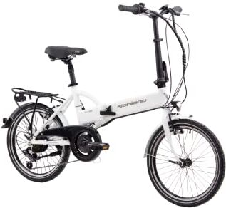 F.lli Schiano E-Sky 20" E-Bike, Bicicletta Elettrica Pieghevole per Adulti con Motore 250W e 7 velocità, Batteria al Litio 36V 7.8Ah estraibile, Colore Bianco