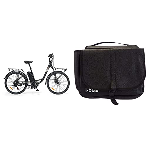 i-Bike City Easy S ITA99, Bicicletta elettrica a pedalata assistita Unisex Adulto, Nero, 46 cm & CB-8097, Borse da Trasporto Unisex Adulto, Nero