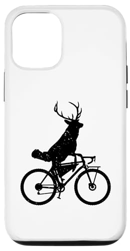 Funny Bikepacking Deer Bikepacker Custodia per iPhone 14 Pro Gravel Bike Bikepacking Cervo