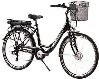 F.lli Schiano E- Moon, Bicicletta elettrica Unisex Adulto, Nero Cestino, 26 Pollici