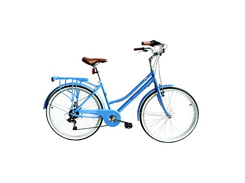 Versiliana Biciclette Vintage City Bike Resistene Pratica Comoda Perfetta per moversi in città (PASTEL LIGHT BLUE, DONNA 26")
