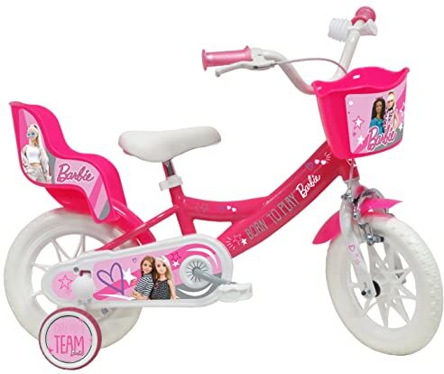 Mattel Barbie, Bicicletta Bambina, Rosa-Bianco, misura 12