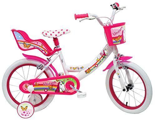 Denver Unicorn, Bicicletta Bambino, Bianco-Rosa, misura 16