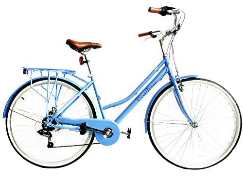 Versiliana Biciclette Vintage City Bike Resistene Pratica Comoda Perfetta per moversi in città (PASTEL LIGHT BLUE, DONNA 28")