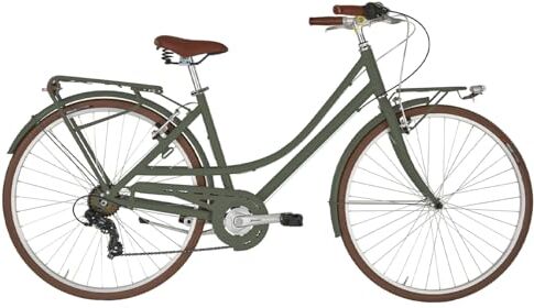 Alpina Bike , Bicicletta Donna 7v Free Time,Verde Militare, 28", Alluminio