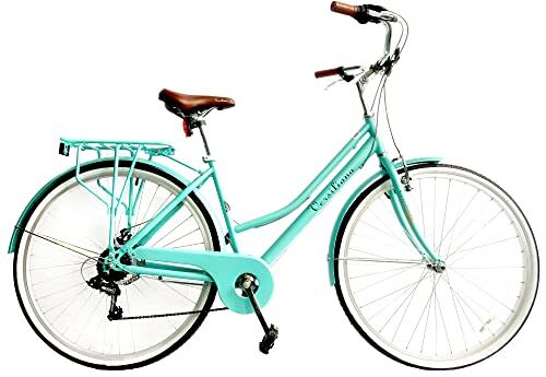 Versiliana Biciclette Vintage City Bike Resistene Pratica Comoda Perfetta per moversi in città (GREEN WATER, DONNA 28")