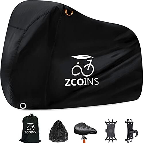 ZCOINS Copertura impermeabile per 1 o 2 biciclette, copertura per bici da esterno, 210T extra resistente, impermeabile, anti pioggia, polvere, UV, per mountain bike, con custodia