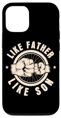 Father & Son Bike Riding Bicyclist Design Custodia per iPhone 14 Pro Like Father Like Son Divertente Bici Equitazione Ciclismo