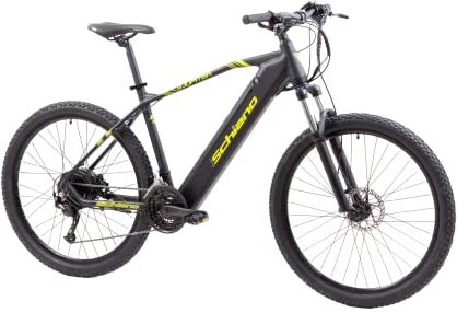 F.lli Schiano E-Jupiter 27.5 pollici bicicletta elettrica MTB, mountain bike per adulti uomo / donna , e-bike con batteria 36v, sospensione, motore 250W, caricabatterie, ebike pedalata assistita Nero