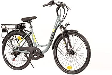 Nilox , E-Bike , Trekking Bike con Pedalata Assistita, 80 km di Autonomia, Fino a 25 km/h, Motore Bafang 36 V 250 W, Batteria al Litio LG da 36 V- 12.8 Ah, Copertoni Semi Tassellati 26" x 1.75