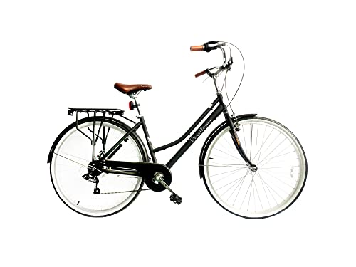 Versiliana Biciclette Vintage City Bike Resistene Pratica Comoda Perfetta per moversi in città (NERO/BIANCO, DONNA 28")