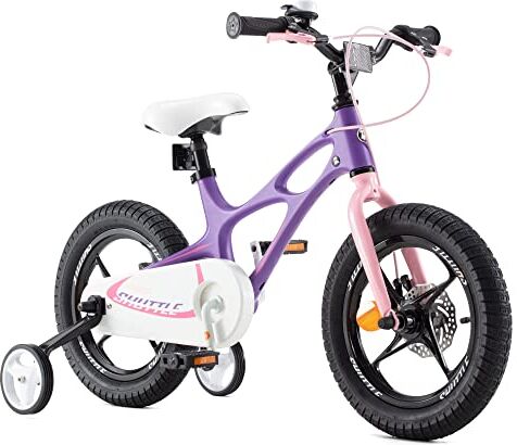 RoyalBaby bicicletta per bambini ragazza ragazzo Space Shuttle Bici Bicicletta da bambino in magnesio 14 pollici viola