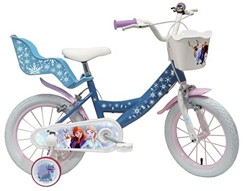 Vélo ATLAS Bicicletta Frozen 14" Ragazza Congelata, Bambina, Blu e Bianco, 14''
