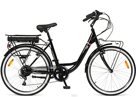 i-Bike , City Easy Urban, Bicicletta Elettrica a Pedalata Assistita, Unisex Adulto, Nero, Taglia Unica