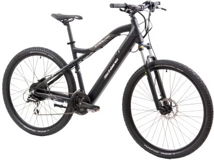 F.lli Schiano E-Mercury 29''E-Bike MTB, Bicicletta Elettrica Mountainbike con Motore 250W e Batteria al Litio 36V 11,6Ah estraibile, con 24 Velocità, Nera