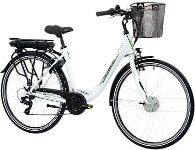 F.lli Schiano E- Moon, Bicicletta elettrica Unisex Adulto, Bianco, 28 Pollici